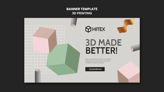 PSD modelo de banner de impressão 3d