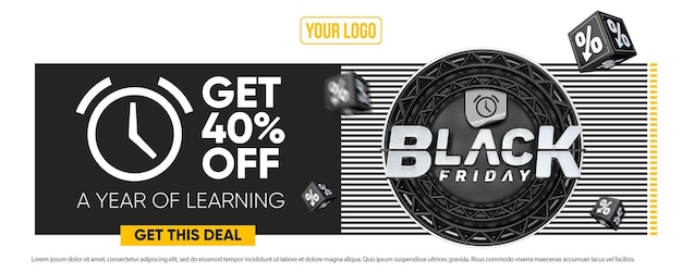 Modelo de banner de mídia social Black Friday 40 off