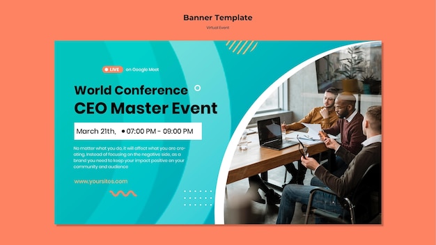 Modelo de banner para conferência de evento ceo master