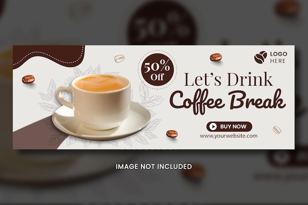 PSD modelo de capa de facebook de menu de café