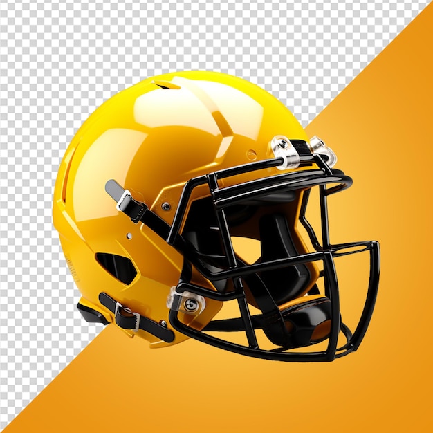 Modelo de capacete de futebol renderizado em 3D em PSD Gold Color