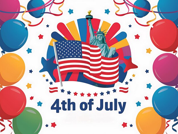 PSD modelo de cartaz de mídia social para a celebração do dia da independência dos estados unidos em 4 de julho