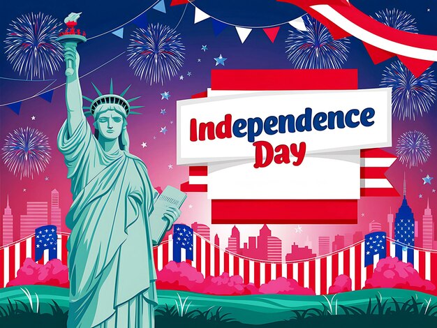 PSD modelo de cartaz de mídia social para a celebração do dia da independência dos estados unidos em 4 de julho