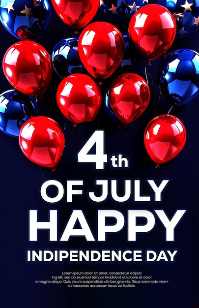 PSD modelo de cartaz do dia dos independentes americanos 4 de julho