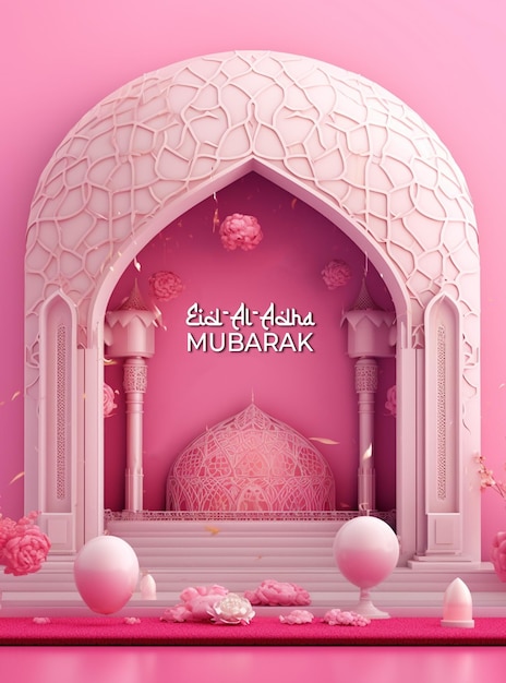 modelo de design de fundo realista do cartaz de Eid Mubarak