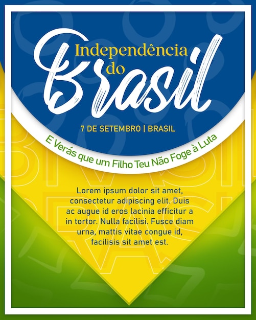 PSD modelo de design do dia da independência do brasil para feed de mídia social