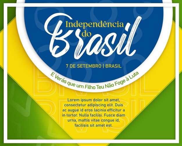 PSD modelo de design do dia da independência do brasil para feed de mídia social