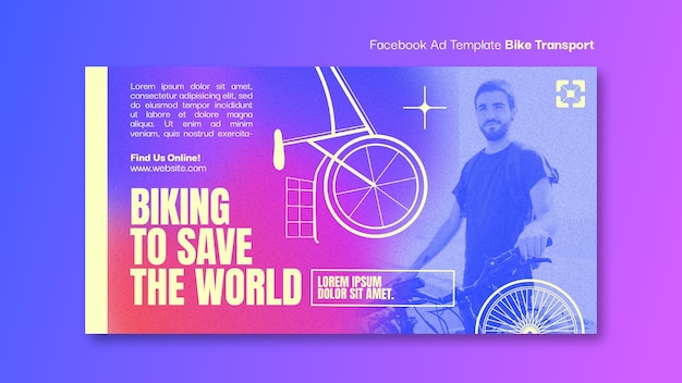 Modelo de facebook de transporte de bicicleta gradiente