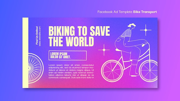 Modelo de facebook de transporte de bicicleta gradiente