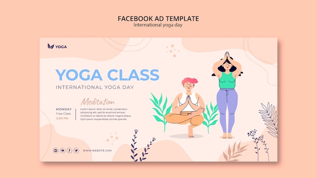 PSD modelo de facebook do dia internacional da ioga