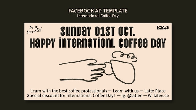 Modelo de facebook do dia internacional do café