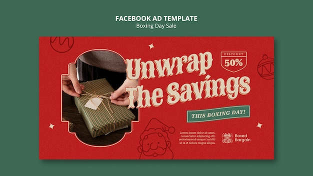 PSD modelo de facebook para comemoração do boxing day