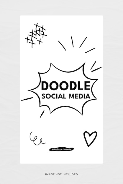 modelo de história do instagram de tema doodle psd