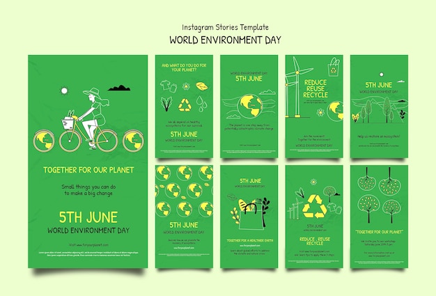 PSD modelo de história do instagram do dia mundial do meio ambiente