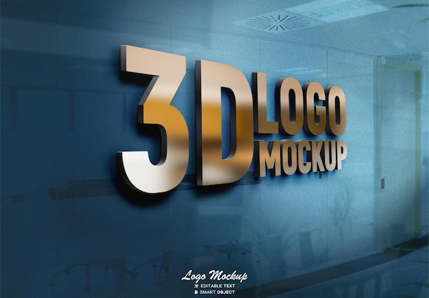 Modelo de logotipo 3D em PSD