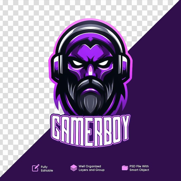 PSD modelo de logotipo psd de um gaming boy