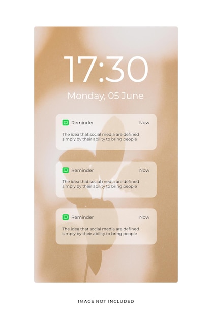 Modelo de maquete pop-up de notificação de lembrete PSD de mídia social