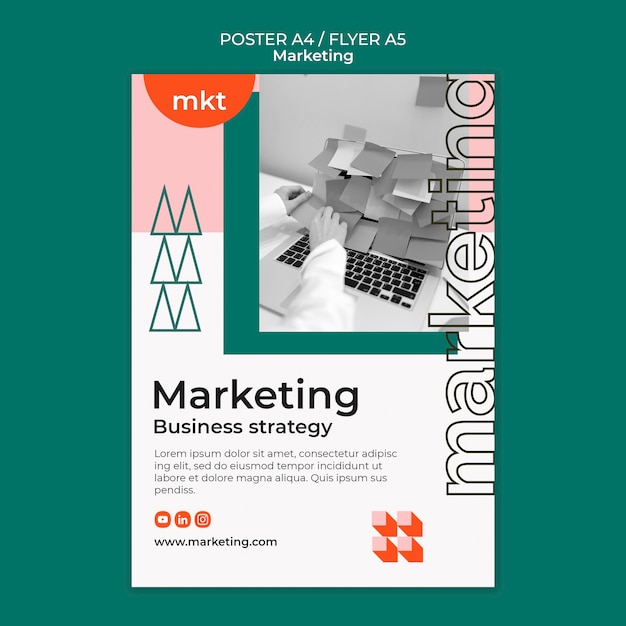 PSD modelo de marketing de design plano