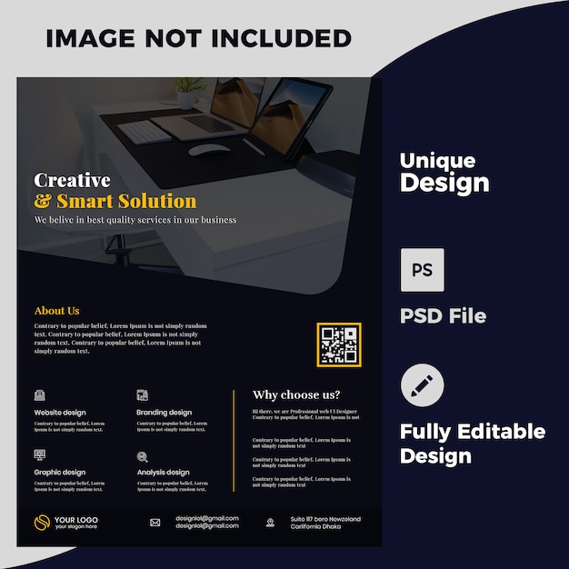 Modelo de psd de design de folheto empresa criativa