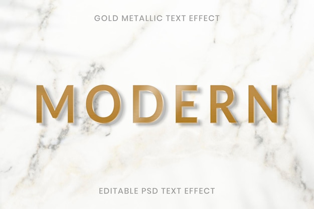 PSD modelo editável do psd com efeito de texto metálico dourado