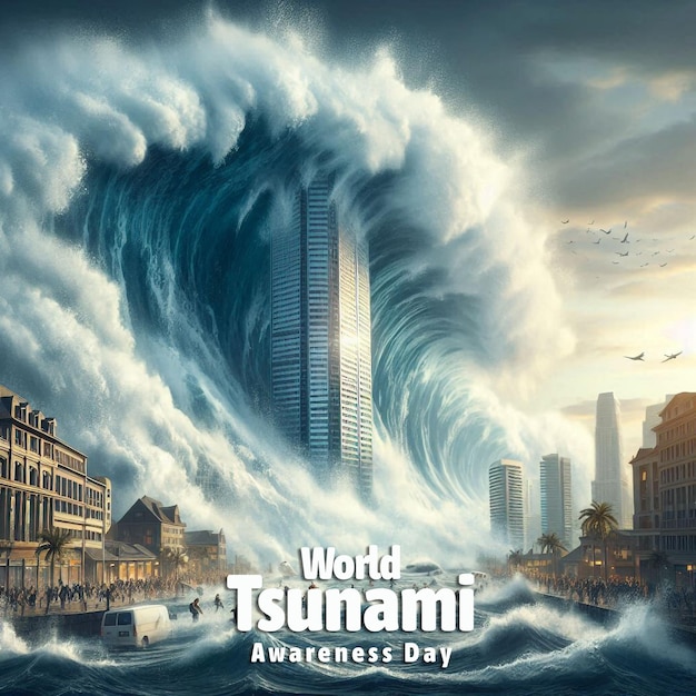 PSD modelo exclusivo de design de banner para o dia mundial de conscientização sobre o tsunami