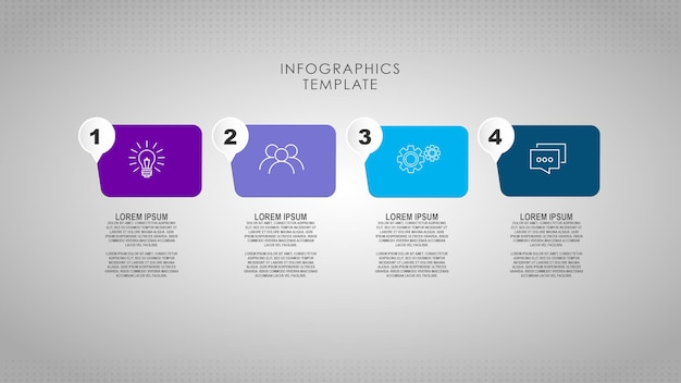 Modernes Geschäft Infographics-Konzept mit vier Schritten