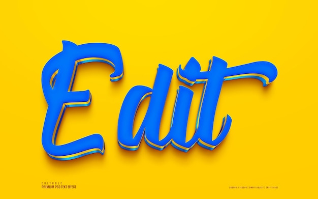 Modifier l'effet de texte psd premium modifiable 3d