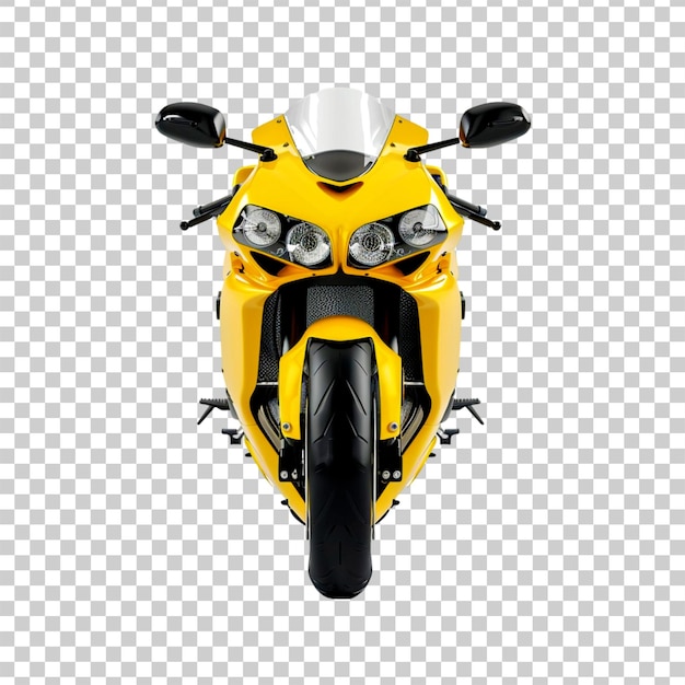 PSD une moto super sport jaune sur un fond transparent