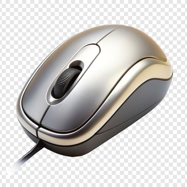 PSD mouse per computer con una luce isolata su uno sfondo trasparente