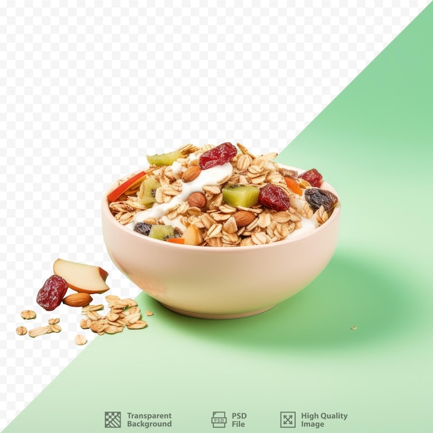 Muesli isolé sur fond transparent avec espace de copie