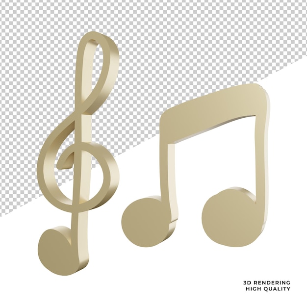 Musique pas vue latérale de l'élément illustration de rendu 3d sur fond transparent