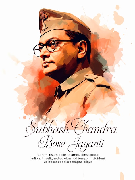 Netaji Subhash Chandra Bose Jayanti modelo de design de conceito