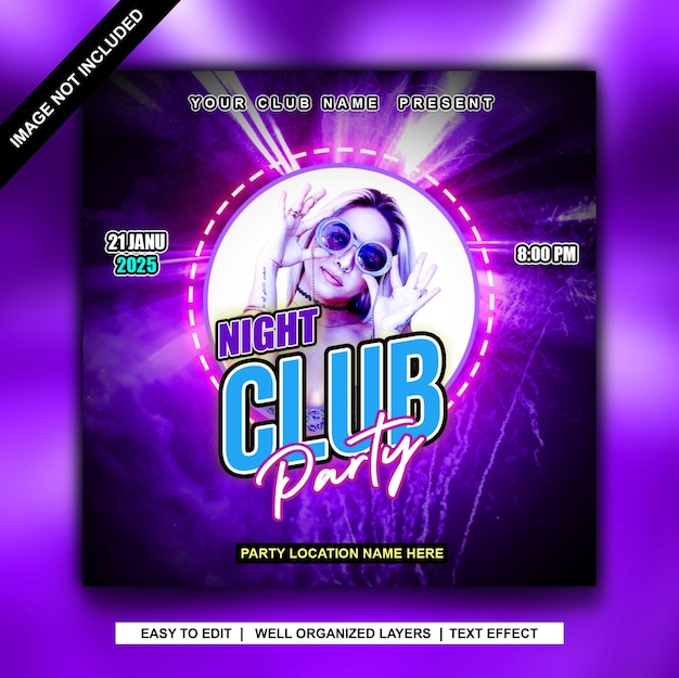 PSD night club party social media post design design por manuranjan sarker (em inglês)