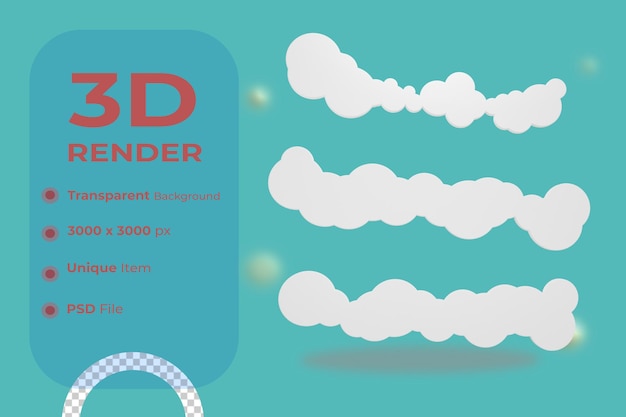 PSD nuage ornement illustration rendu 3d