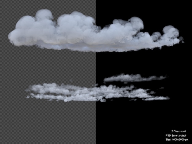 Nuages isolés rendu 3d