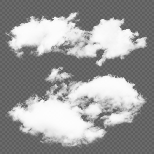 PSD nuages réalistes psd sur fond transparent