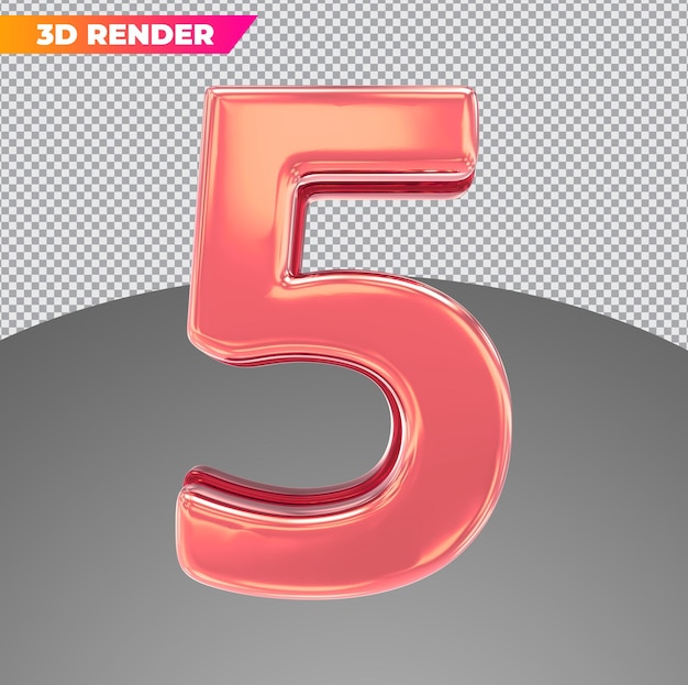 Numéro 5 styles 3d rouges