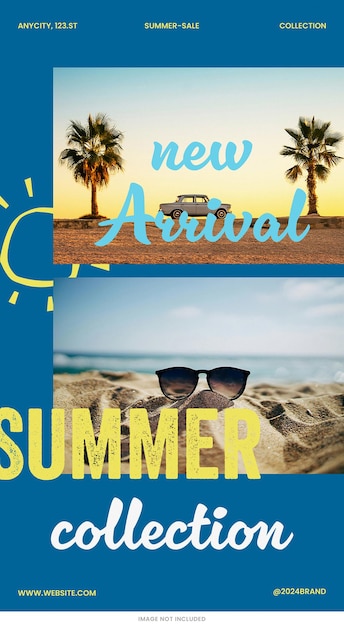 Nuovo arrivo Summer Collection Template Psd Design Social media Banner layout tipografia