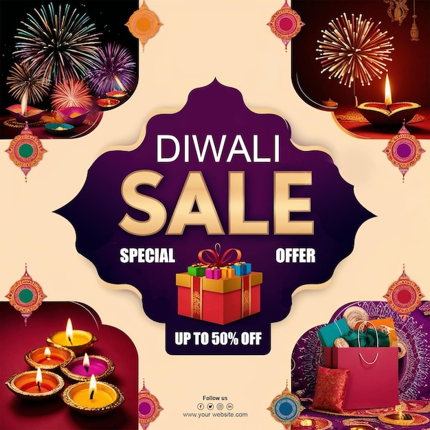 PSD offerta speciale di diwali psd modello di poster per i social media