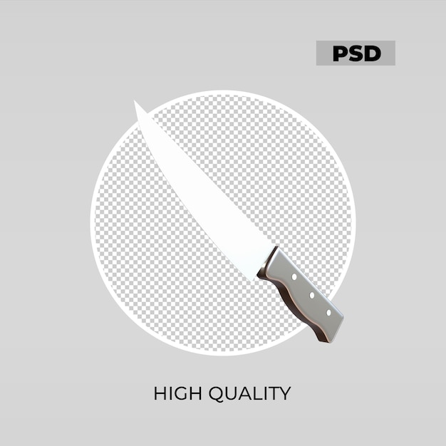 PSD olhar 2 da faca de cozinha do ícone 3d