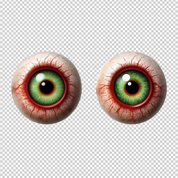 PSD olhos de horror isolados isolados em fundo transparente