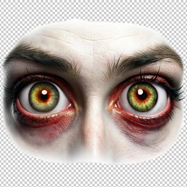 PSD olhos de horror isolados isolados em fundo transparente