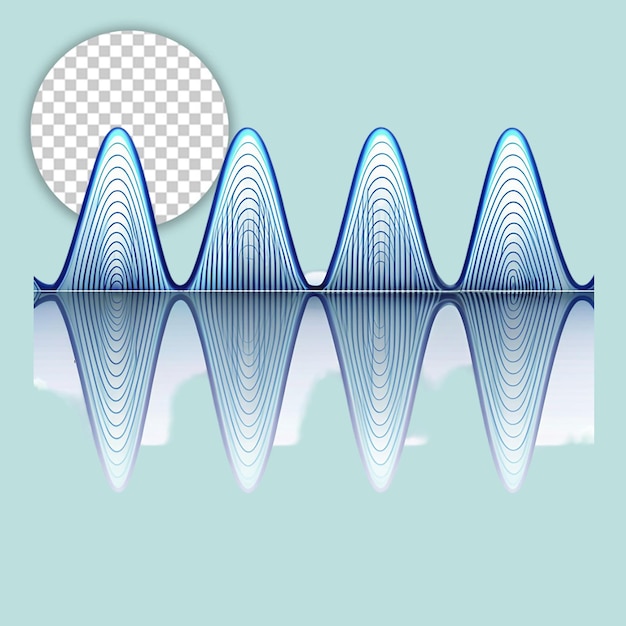 PSD ondulé sur fond transparent