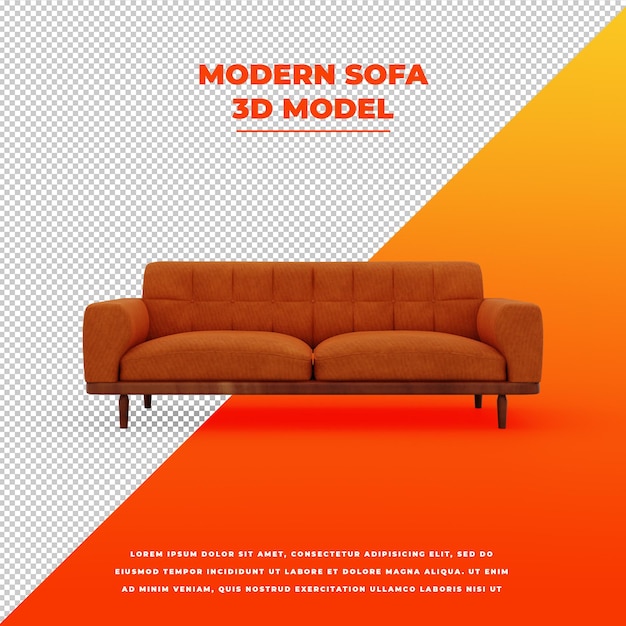 orangefarbenes modernes Sofa