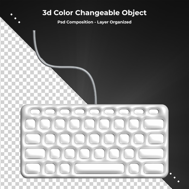 PSD ordinateur de bureau écran ordinateur portable et clavier rendu 3d