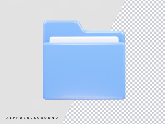 PSD ordner-icon-datei 3d-illustration transparentes element