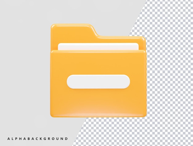 PSD ordner-icon-datei 3d-illustration transparentes element