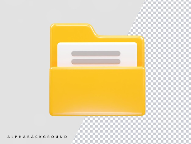 PSD ordner-icon-datei 3d-illustration transparentes element