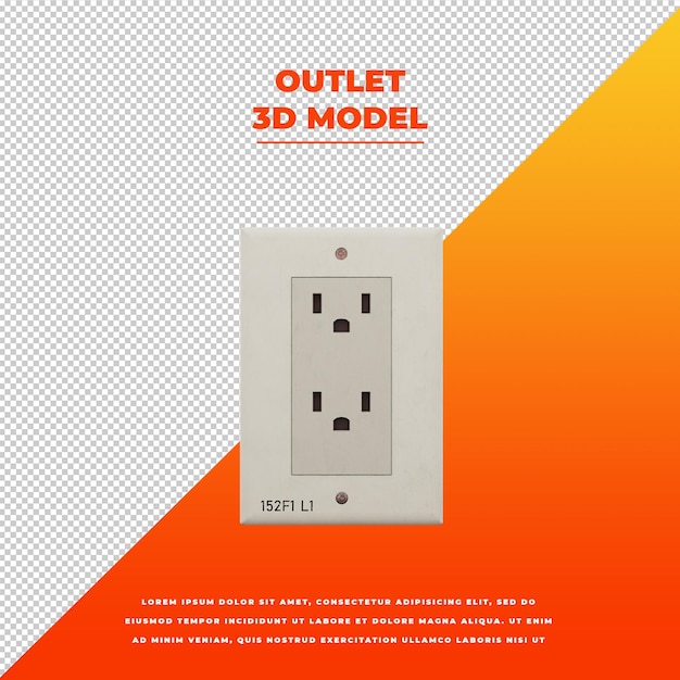 PSD outlet 3d isoliertes modell