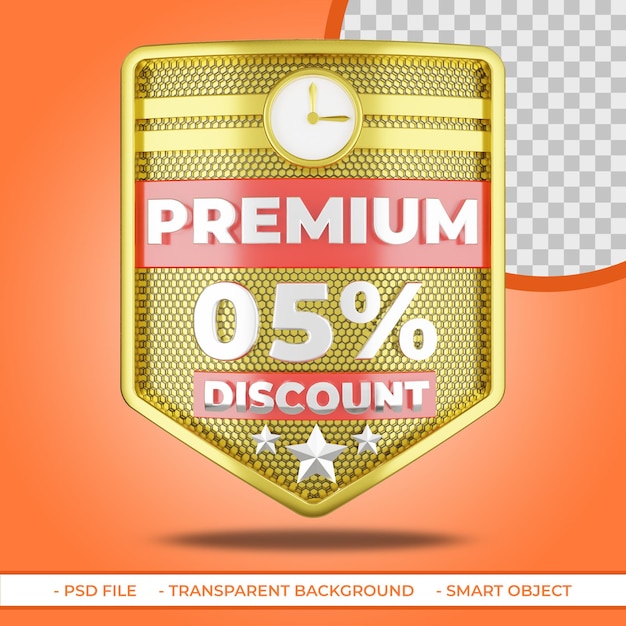 PSD pack premium 05 remise bouclier d'or 3d